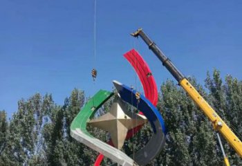 大型五角星雕塑 鍛造發(fā)光黨建雕塑 房地產(chǎn)紅色文化