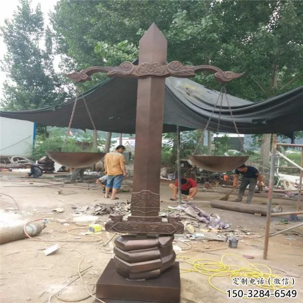 抽象天平雕塑 啞光天平秤雕塑 室內(nèi)公平雕塑