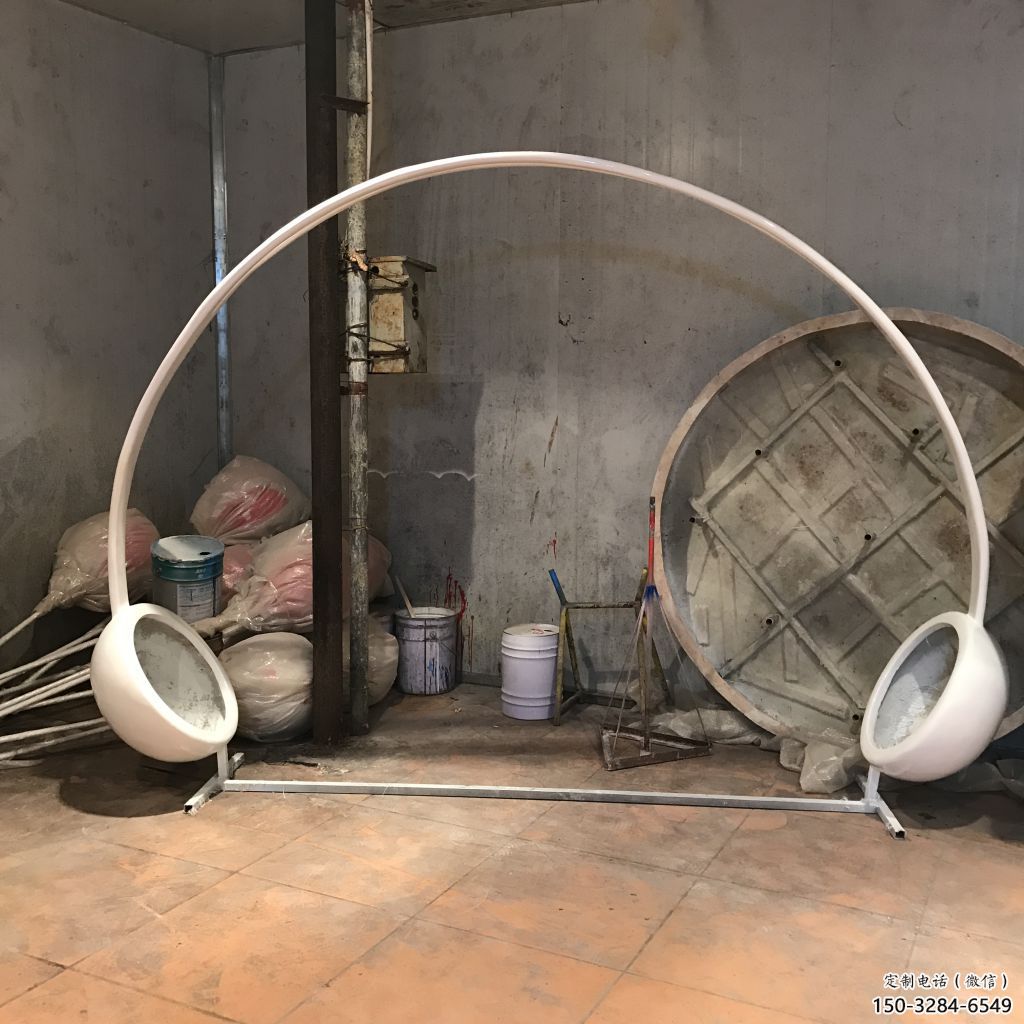 別墅區(qū)耳麥雕塑 大型別墅區(qū)耳機雕塑 剪影音樂雕塑