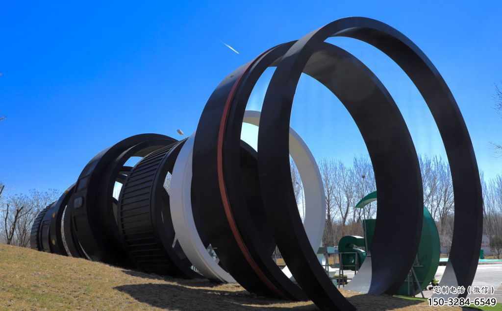 幾何膠卷雕塑 發(fā)光公園膠片雕塑 大門口雕塑