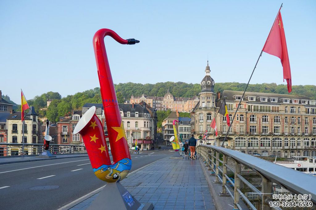 彩繪薩克斯雕塑 景觀西方樂隊雕塑 街頭樂器雕塑