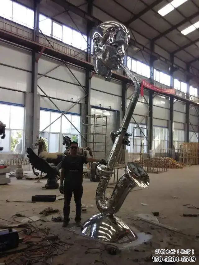 創意薩克斯雕塑 啞光樂器雕塑 公園西方樂隊雕塑