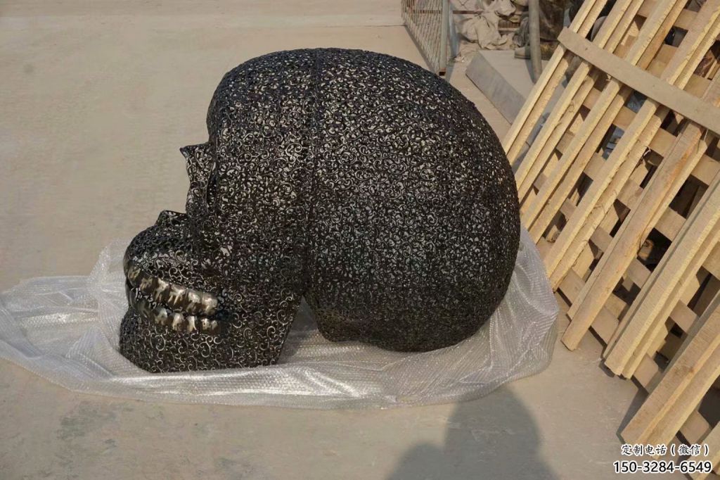 步行街骷髏雕塑 游樂場(chǎng)鬼怪雕塑 鑄造骷髏頭雕塑
