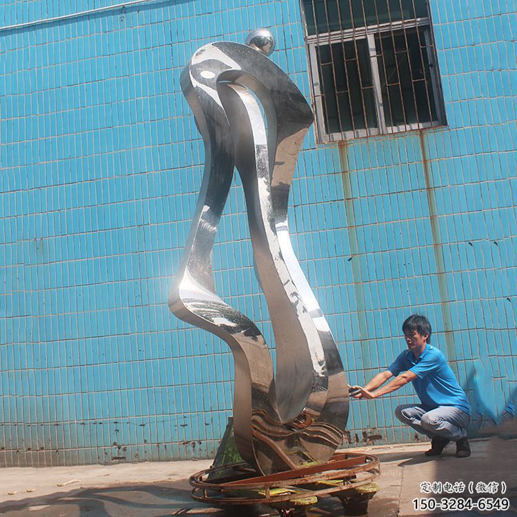 烤漆如意雕塑 鋼管建筑雕塑 室內(nèi)雕塑