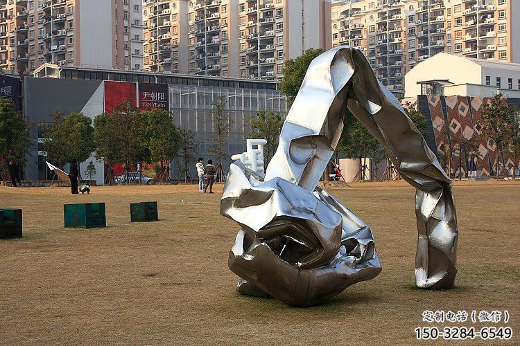 仿真鵝卵石雕塑 電鍍現(xiàn)代空心石雕塑 部隊(duì)雕塑