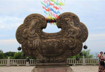 幾何鎖子雕塑 發光公園雕塑 大門口同心鎖雕塑