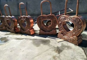 街道鎖子雕塑 現代同心鎖雕塑 彩繪雕塑