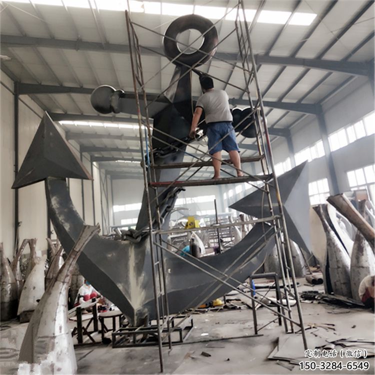 仿真船錨雕塑 電鍍現(xiàn)代碼頭雕塑 部隊雕塑