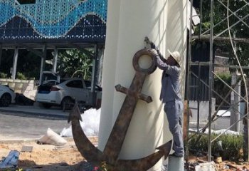 景觀船錨雕塑 剪影碼頭雕塑 商業(yè)街雕塑