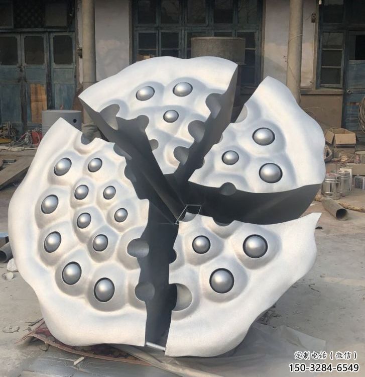 現代蓮蓬雕塑 大型別墅區植物雕塑 彩繪雕塑