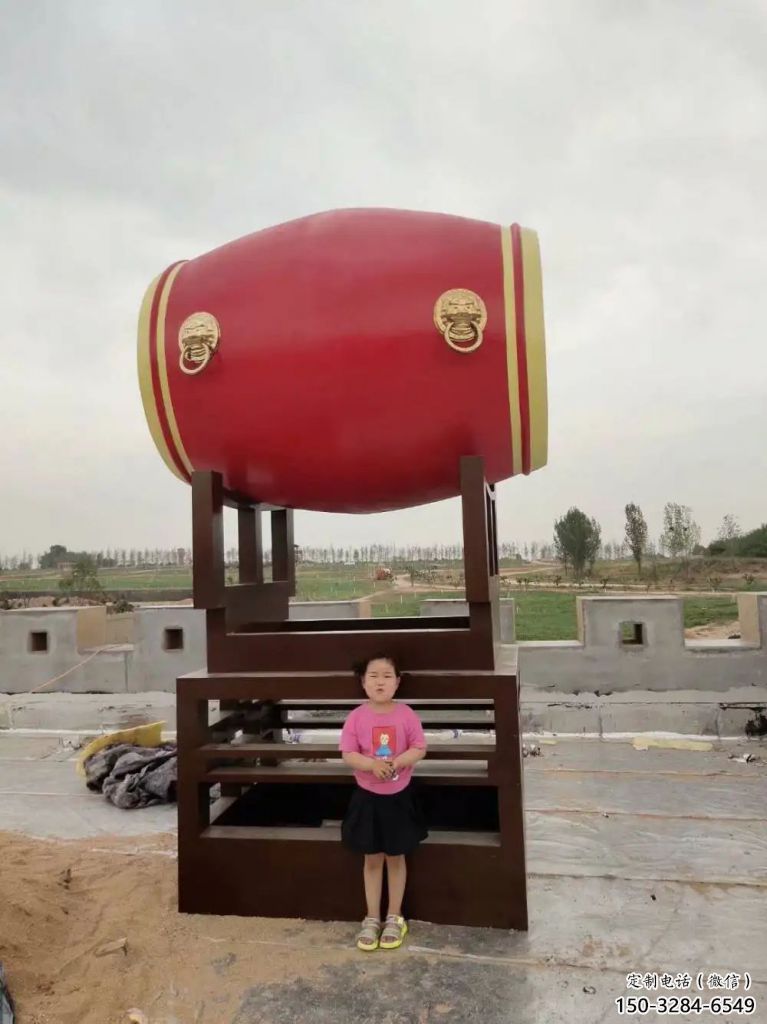 大型戰(zhàn)鼓雕塑 鍛造發(fā)光喜慶雕塑 房地產(chǎn)民族雕塑