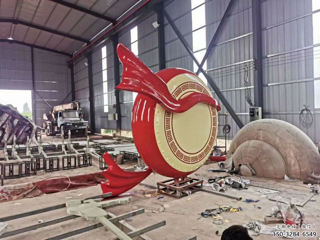 房地產戰鼓雕塑 剪影喜慶雕塑 鍛造民族雕塑