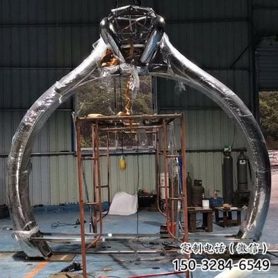 指環拱門雕塑，戒指藝術造型，不銹鋼指環大門雕塑