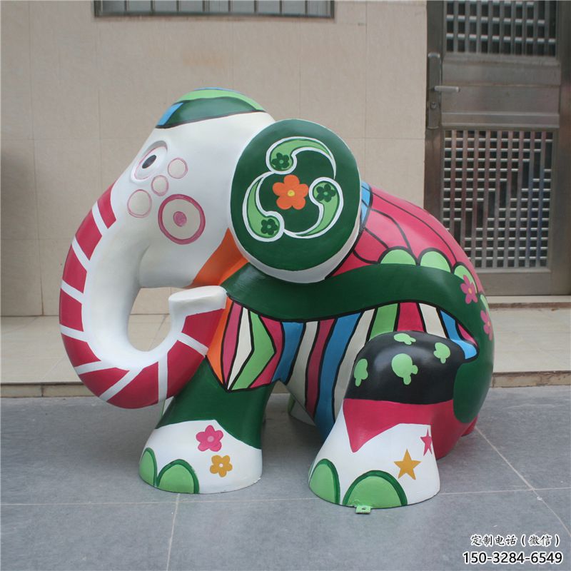 景觀大象雕塑供應，花園小品，酒店彩繪大象雕塑展品