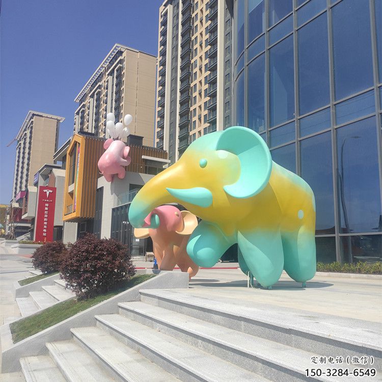 景觀大象雕塑優(yōu)選，陸地擺件，藝術彩繪大象雕塑供應