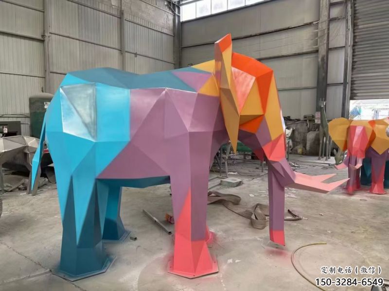 園林大象雕塑標準，彩鋼制作，景觀烤漆大象雕塑優(yōu)價