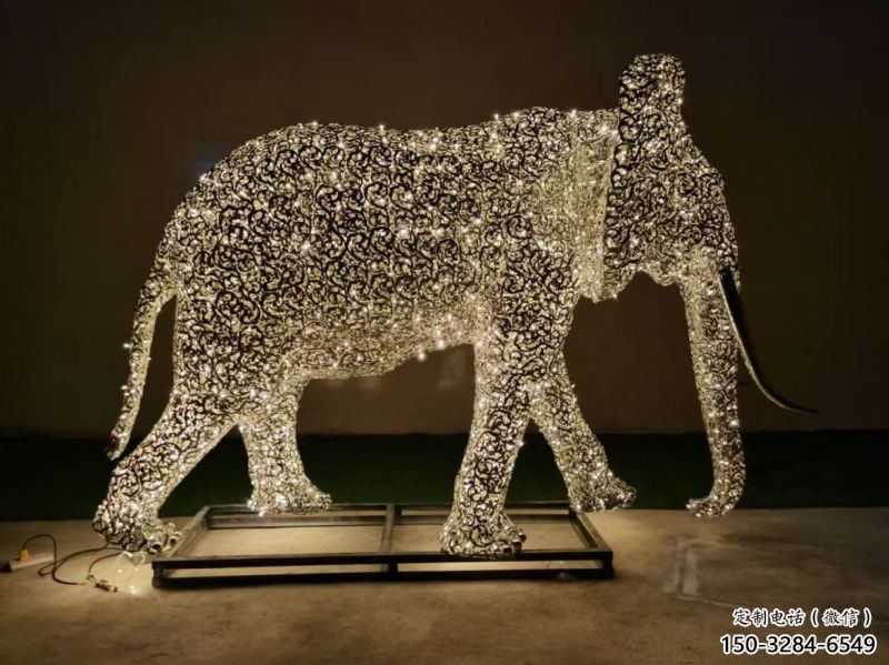 戶外大象雕塑通用，多彩藝術(shù)，鏤空大象雕塑供應(yīng)