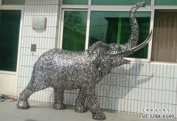景觀大象雕塑訂做，街景小品，戶外鏤空大象雕塑制作