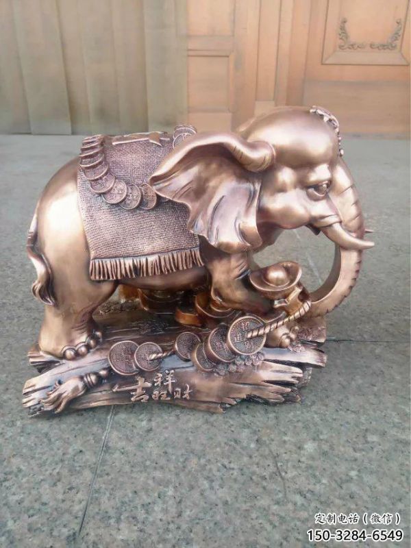 標(biāo)志大象雕塑精選，歐式風(fēng)格，紅銅大象雕塑指用