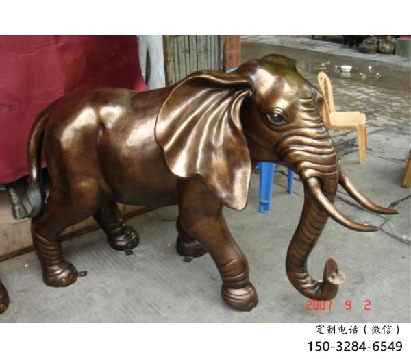 大象雕塑定價(jià)，鑄銅工藝，紅銅大象雕塑制作