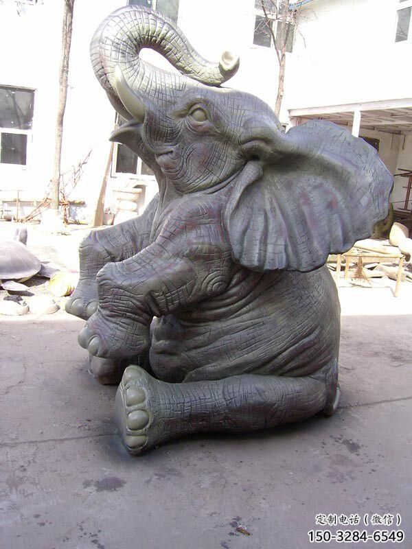 大象雕塑精選，多彩藝術，紅銅大象雕塑生產