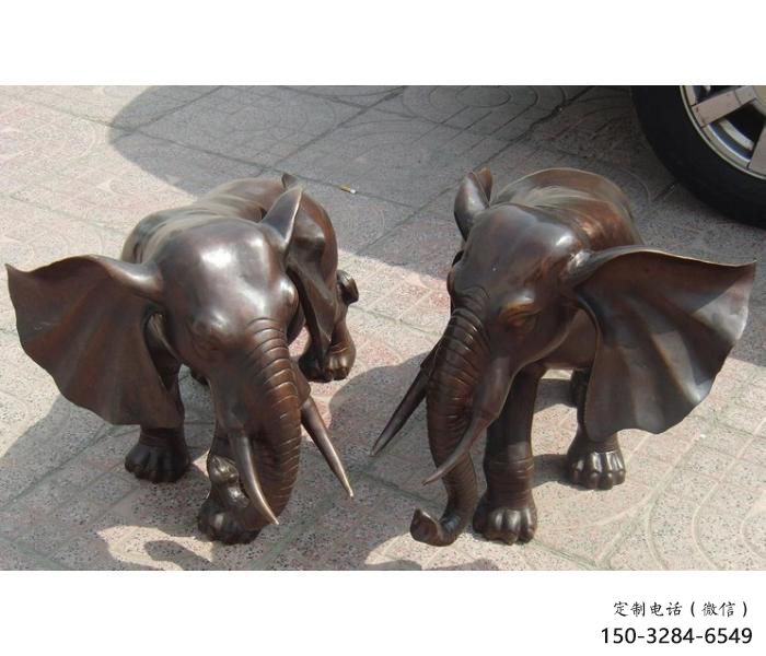 大象雕塑制造商，小區(qū)擺件，銅大象雕塑制造商