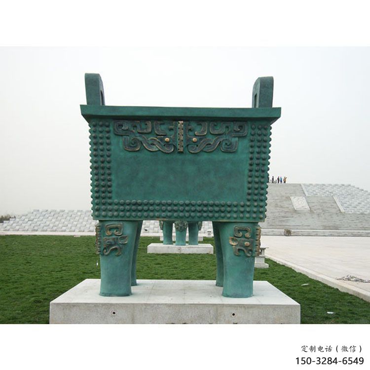 青銅雕塑仿古方鼎