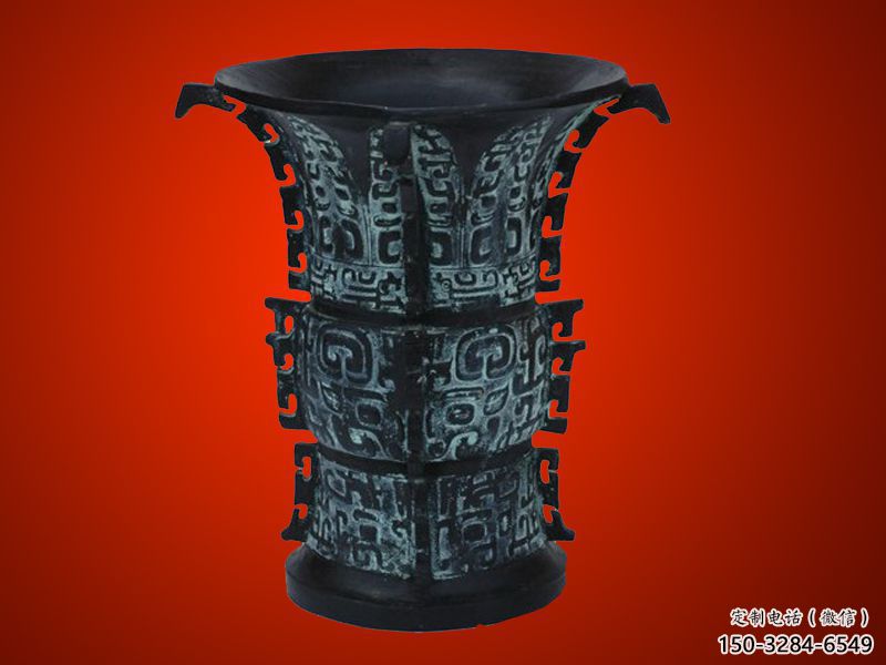 仿古四羊方尊銅雕造型