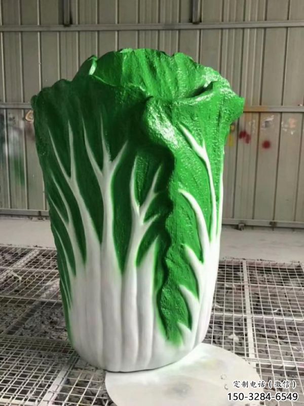 現代果籃雕塑定制，中式工藝，白菜果籃雕塑優價