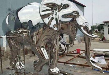 不銹鋼大象雕塑生產，廣場雕塑，鏡面大象雕塑展品