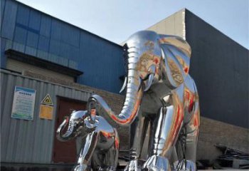 景觀大象雕塑供求，白鋼構件，鏡面大象雕塑觀賞型