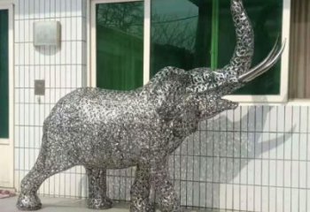 金屬大象雕塑選用，廣場(chǎng)雕塑，鏤空大象雕塑選用