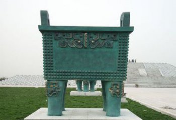 青銅雕塑仿古方鼎