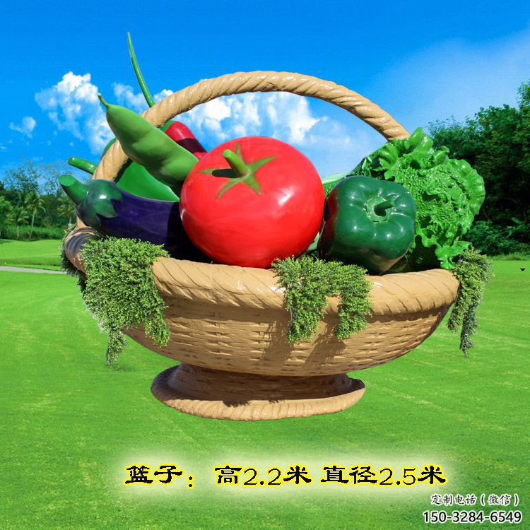 商業(yè)果籃雕塑標準，廣場雕塑，玻璃鋼果籃雕塑供給