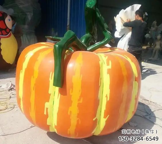 戶外果籃擺放通用，陸地擺件，南瓜果籃雕塑優選