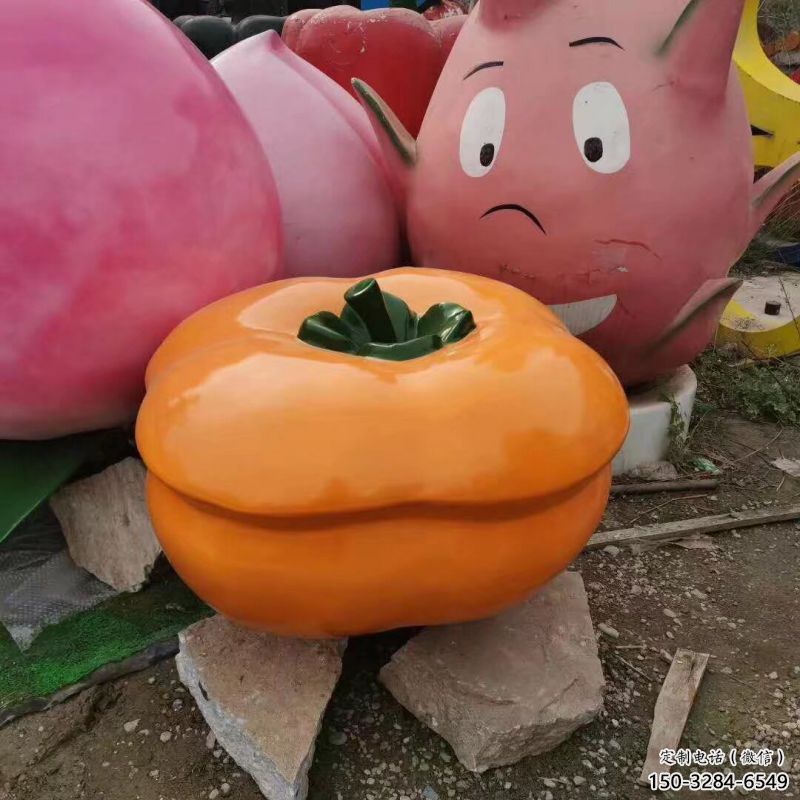 小果籃雕塑承接，景區(qū)案例，柿子果籃雕塑承接