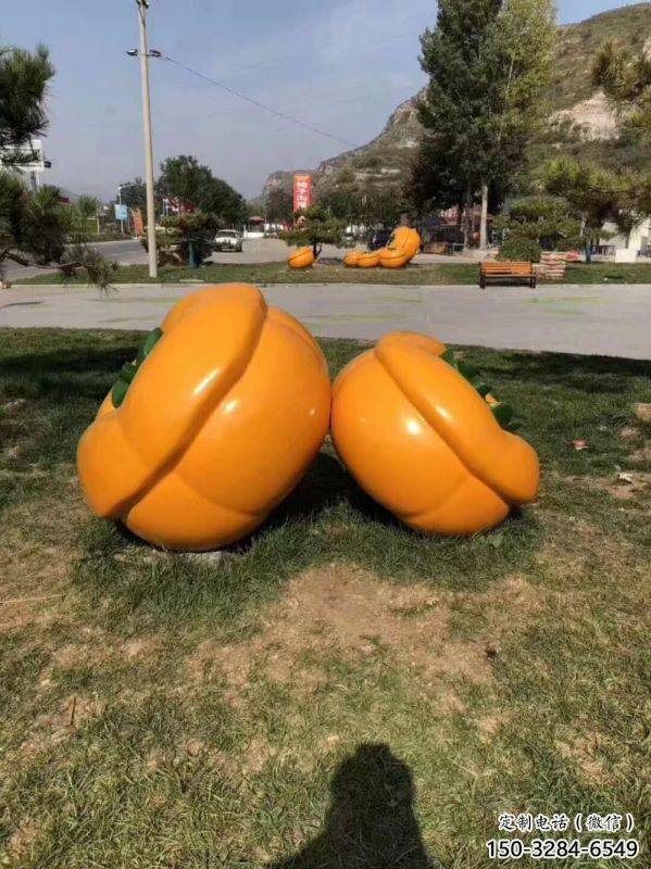 裝飾果籃雕塑通用，戶外雕塑，柿子果籃雕塑供應(yīng)