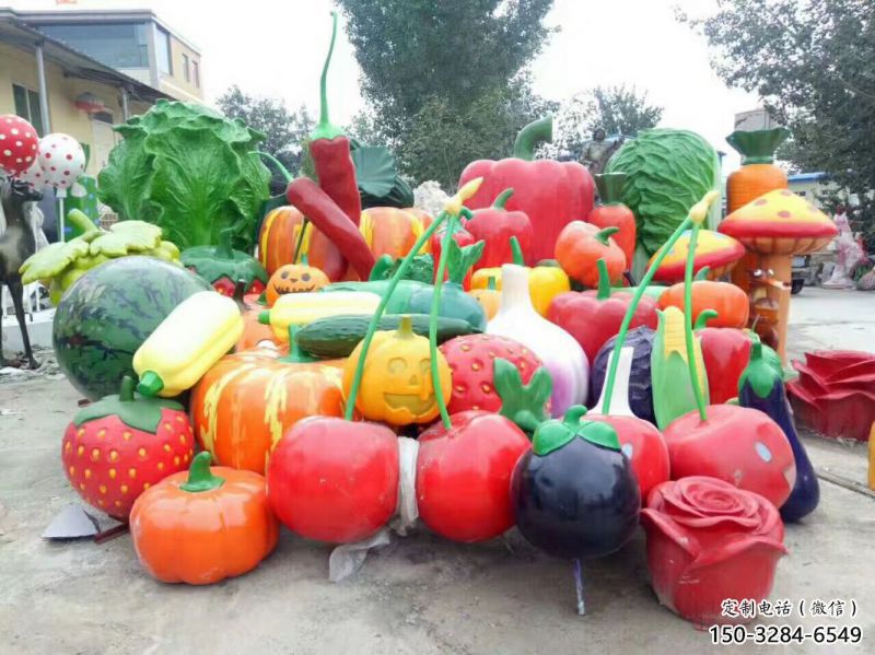果籃雕塑供求，露天雕塑，廣場蔬菜果籃雕塑制作
