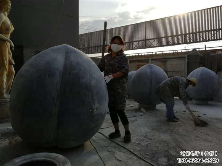 藝術果籃雕塑優選，城市裝飾，桃子果籃雕塑訂做