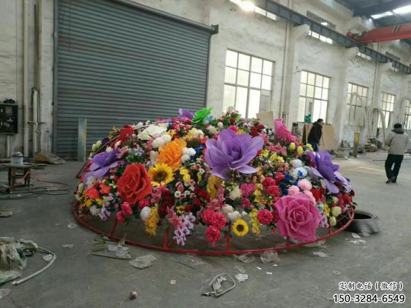 花籃雕塑工廠選用，街道標(biāo)識，景觀園林葵花花籃雕塑批發(fā)