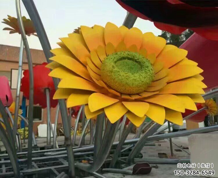 花籃雕塑制作承接，陸地擺件，城市廣場葵花花籃雕塑制造商