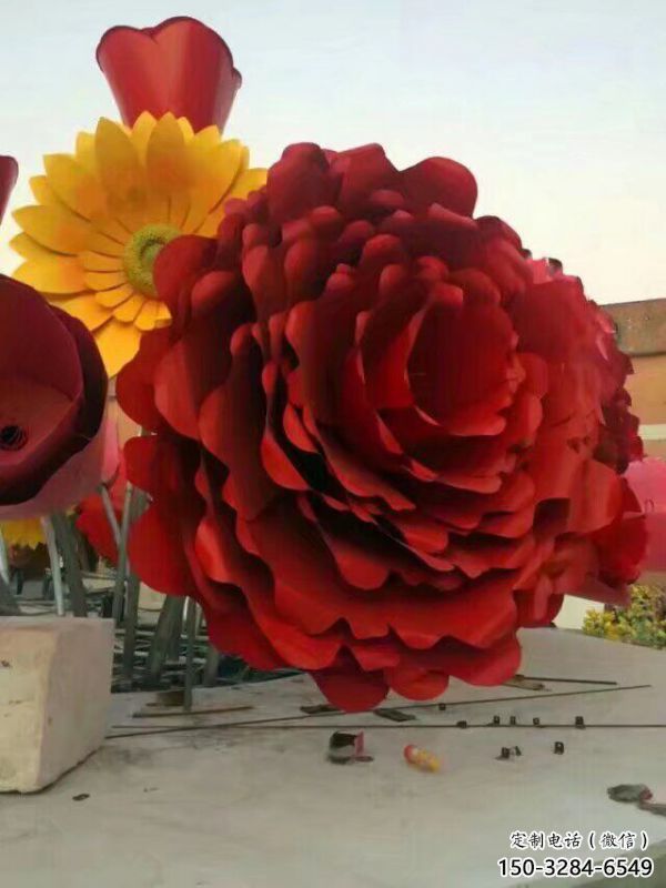 花籃雕塑制造商，酒店擺件，軟裝玫瑰花花籃雕塑定制