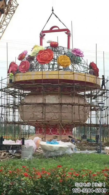 建筑花籃雕塑精選，露天雕塑，歐式景觀鐵藝花籃雕塑訂做