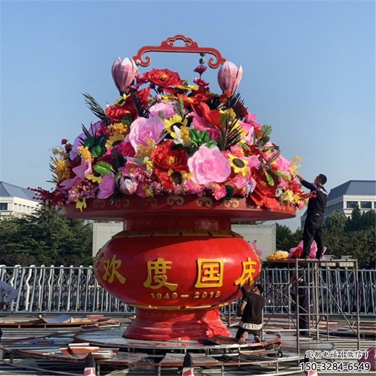 花籃雕塑供需，景區案例，不銹鋼景區花籃雕塑供給
