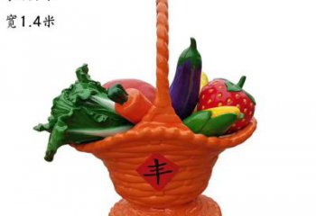 城市果籃雕塑標(biāo)準(zhǔn)，彩鋼制作，仿真果籃雕塑優(yōu)價(jià)