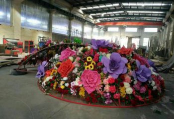 景觀花籃雕塑制作選用，景區案例，純銅仿古制造商