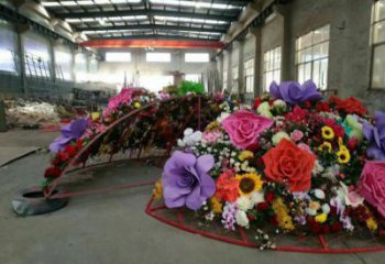 抽象花籃雕塑預定，校園雕塑，花園花卉花籃雕塑承接