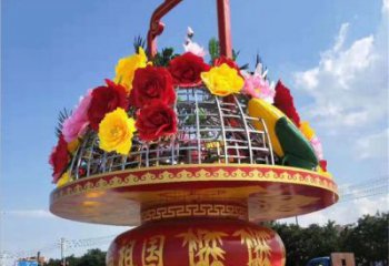 花籃雕塑供需，室外軟裝，城市花籃雕塑指用