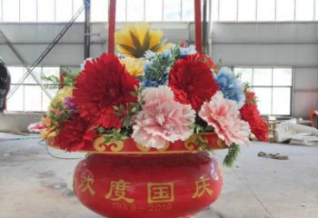公園花籃雕塑標準，拉絲工藝，景觀花籃雕塑精品
