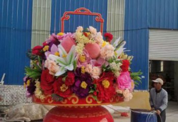 花籃雕塑制造商，露天雕塑，旅游區(qū)花籃雕塑訂做